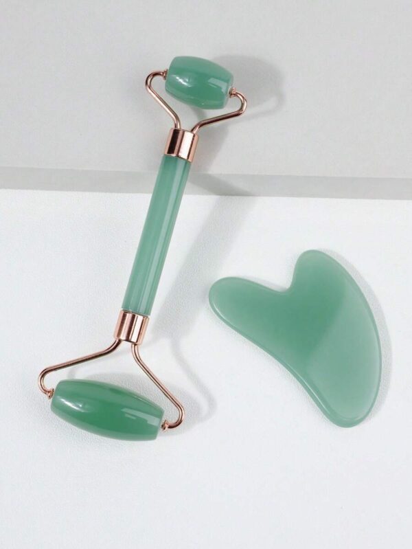 Rodillo de Jade y Gua Sha 2 en 1 – Masaje Facial y Autocuidado - Imagen 9