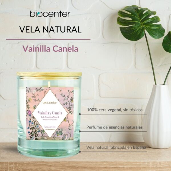 Vela aromática natural vainilla y canela - Imagen 2